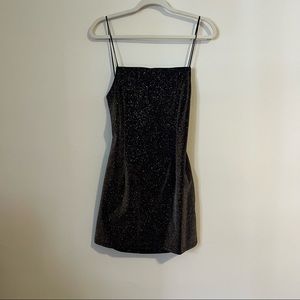 UO MIDNIGHT GLITTER OPEN BACK DRESS